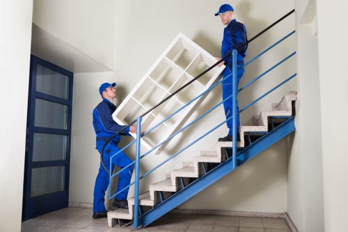 Moving van service on a Marylebone street with central London property access