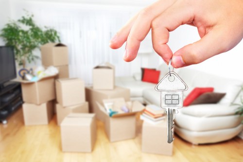 Packed household items ready for transport during a Marylebone move