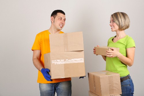 Preparation scene for a Marylebone move with packed boxes and furniture